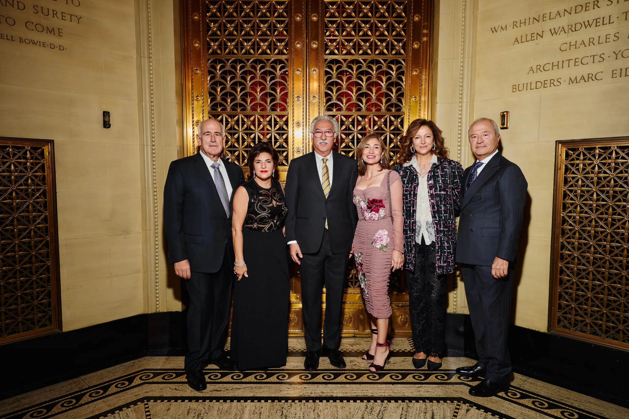 Gala honorees AGBU Honorary President Berge Setrakian and Vera Setrakian with AGBU President Sam Simonian, Sylva Simonian, Tamar Manoukian, and AGBU Council of Trustees Chairman Vatche Manoukian