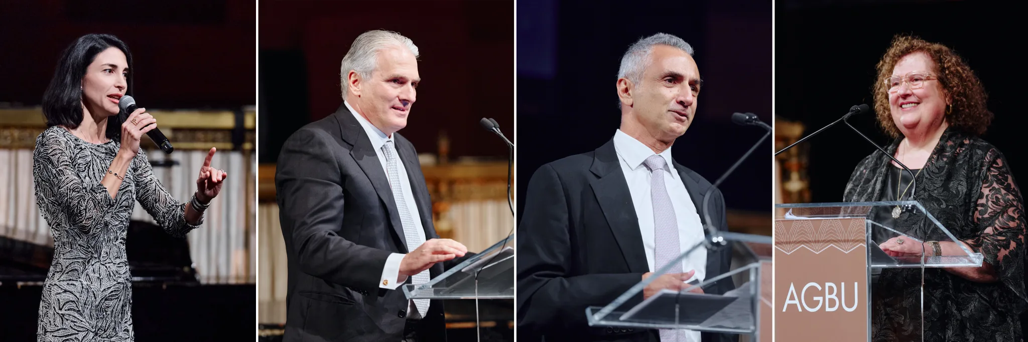 Presenters at the gala evening: Elisabeth Istanboulli von Tscharner; Yervant Demirjian; Nigol Koulajian; Seta Nazarian