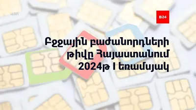 Բջջային բաժանորդների թիվը Հայաստանում. 2024թ. I եռամսյակ. B24