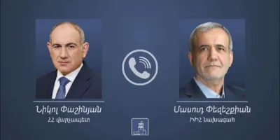 Տեղի է ունեցել Ն.Փաշինյանի հեռախոսազրույցն Իրանի նախագահ Մ.Փեզեշքիանի հետ. Փաշինյանն ընդգծել է, որ տարածաշրջանային հաղորդուղիները գործելու են երկրների տարածքային ամբողջականության, ինքնիշխանության հիման վրա