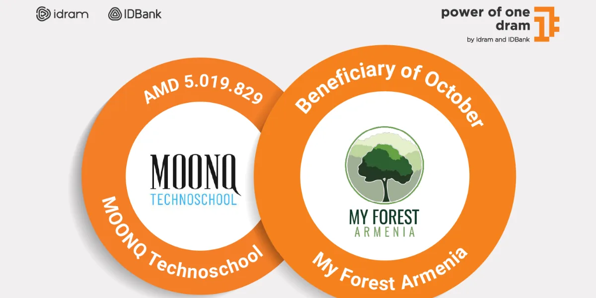 5,019,829 AMD to “Moonq” Technoschool: “My Forest Armenia” is the October’s Beneficiary