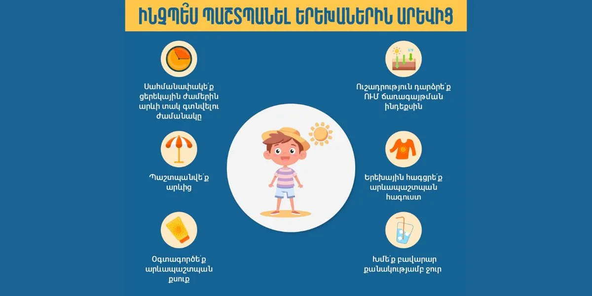 Ինչպես պաշտպանել երեխաներին արևի վնասակար ազդեցությունից