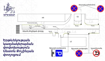 Անտոն Քոչինյան փողոցում երթևեկության կազմակերպման փոփոխություն կկատարվի