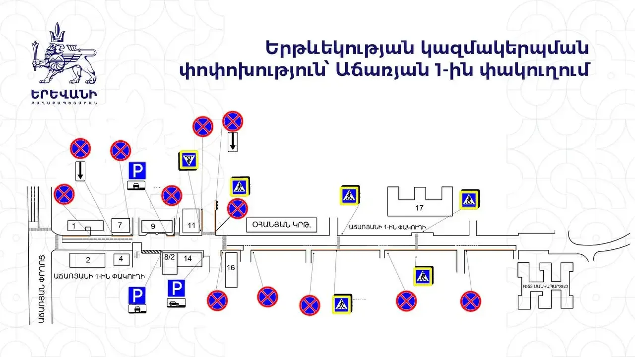 Աճառյան 1-ին փակուղում երթևեկության փոփոխություն կլինի